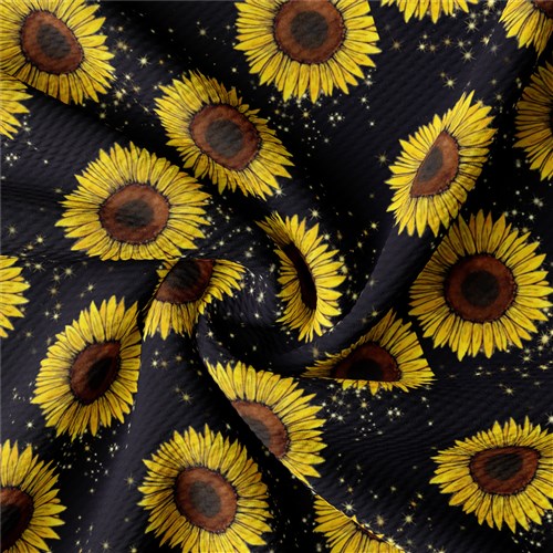 Sunflowers Fall Printed Liverpool Fabric Bow AA264 & Get a Free $89.99 Embroidery Bundle