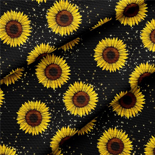 Sunflowers Fall Printed Liverpool Fabric Bow AA264 & Get a Free $89.99 Embroidery Bundle