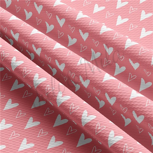Valentine's Day Printed Liverpool Bullet Textured Stretch Solid Strip Thick Knit Jersey Fabric