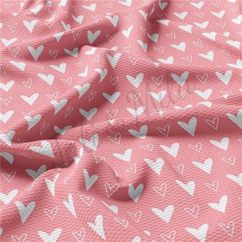 Valentine's Day Printed Liverpool Bullet Textured Stretch Solid Strip Thick Knit Jersey Fabric