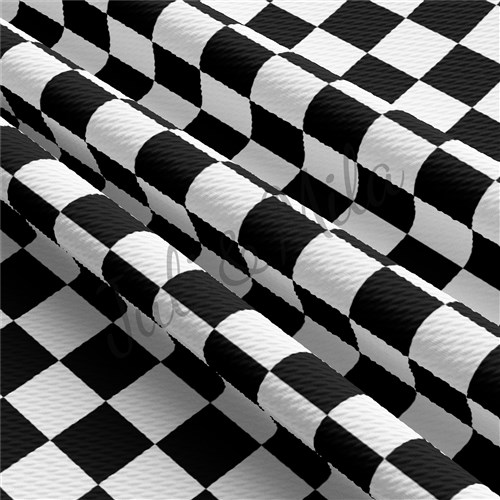 Black White Check Printed Liverpool Fabric Сhess & Get a Free $89.99 Embroidery Bundle