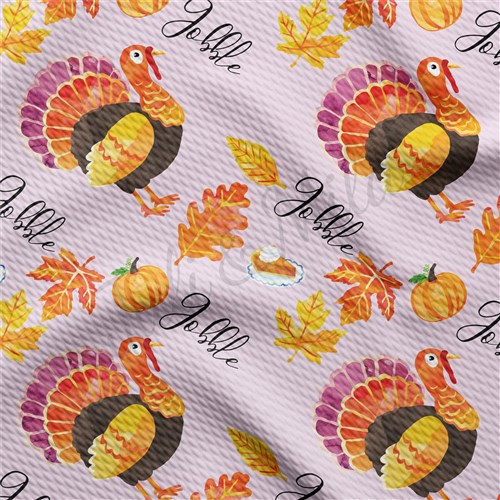 Thanksgiving Turkey Gobble Printed Liverpool   AA675 & Get a Free $89.99 Embroidery Bundle