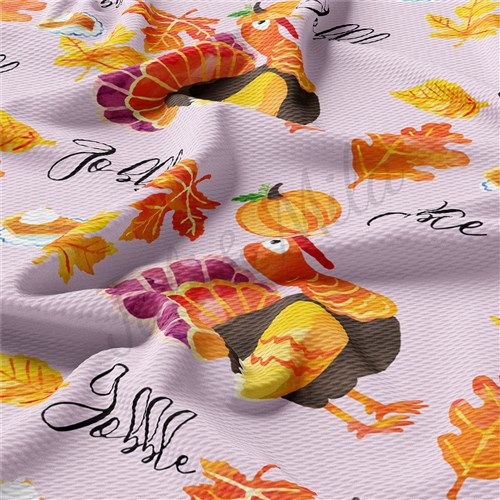 Thanksgiving Turkey Gobble Printed Liverpool   AA675 & Get a Free $89.99 Embroidery Bundle