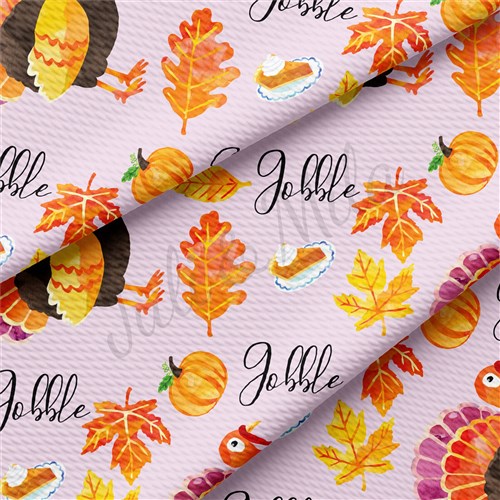 Thanksgiving Turkey Gobble Printed Liverpool   AA675 & Get a Free $89.99 Embroidery Bundle
