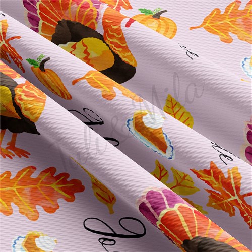Thanksgiving Turkey Gobble Printed Liverpool   AA675 & Get a Free $89.99 Embroidery Bundle