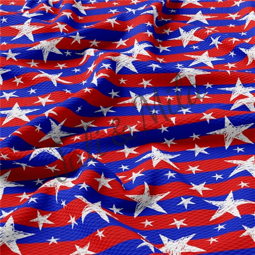 Patriotic 4th of July Printed Liverpool  Liverpool USA Flag (PT & Get a Free $89.99 Embroidery Bundle
