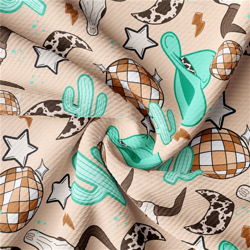 Boho Western Cactus Printed Liverpool AA1643 & Get a Free $89.99 Embroidery Bundle