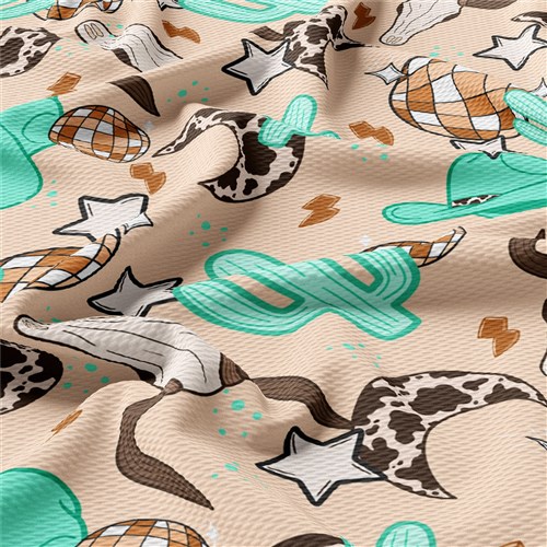 Boho Western Cactus Printed Liverpool AA1643 & Get a Free $89.99 Embroidery Bundle
