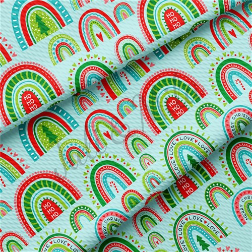 Christmas Printed Liverpool Bullet Textured Stretch Solid Strip Thick Knit Jersey Fabric
