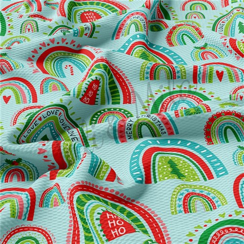 Christmas Printed Liverpool Bullet Textured Stretch Solid Strip Thick Knit Jersey Fabric