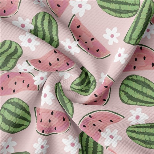 Watermelon Printed Liverpool Fabric AA1851 & Get a Free $89.99 Embroidery Bundle