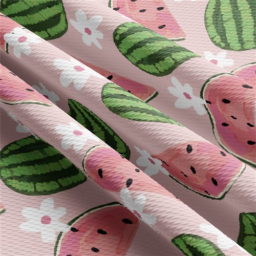 Watermelon Printed Liverpool Fabric AA1851 & Get a Free $89.99 Embroidery Bundle
