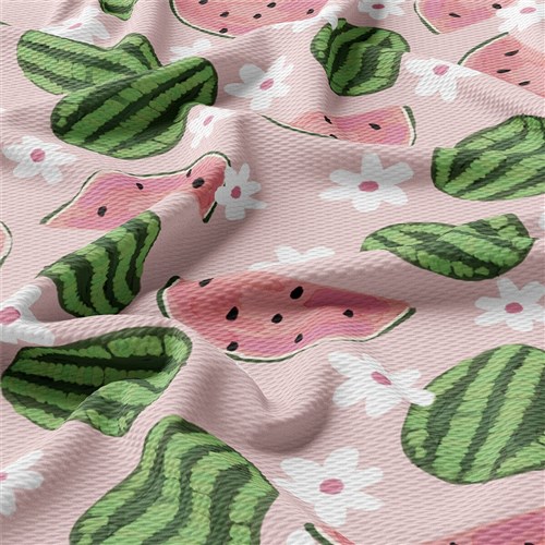 Watermelon Printed Liverpool Fabric AA1851 & Get a Free $89.99 Embroidery Bundle