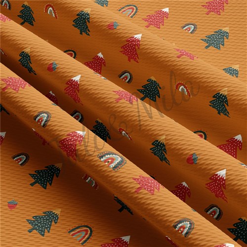 Christmas Printed Liverpool Bullet Textured Stretch Solid Strip Thick Knit Jersey Fabric