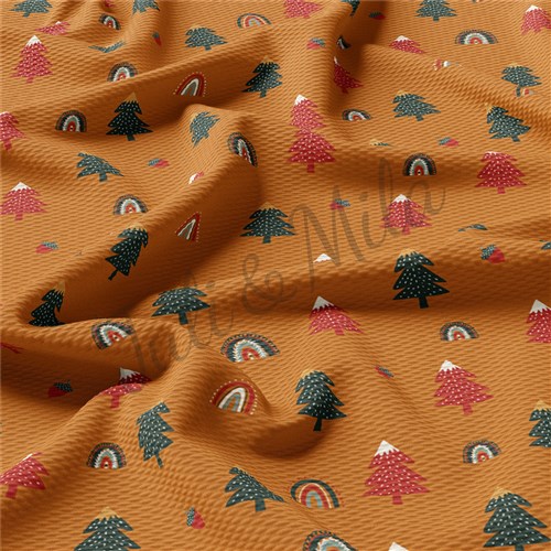 Christmas Printed Liverpool Bullet Textured Stretch Solid Strip Thick Knit Jersey Fabric