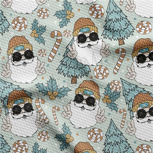 Christmas Printed Liverpool Bullet Textured Stretch Solid Strip Thick Knit Jersey Fabric