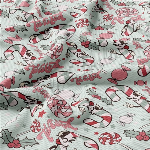 Christmas Printed Liverpool Bullet Textured Stretch Solid Strip Thick Knit Jersey Fabric