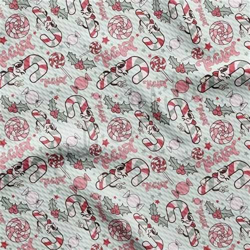 Christmas Printed Liverpool Bullet Textured Stretch Solid Strip Thick Knit Jersey Fabric