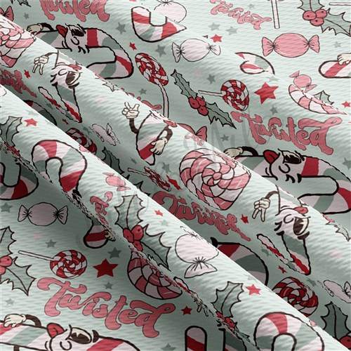 Christmas Printed Liverpool Bullet Textured Stretch Solid Strip Thick Knit Jersey Fabric
