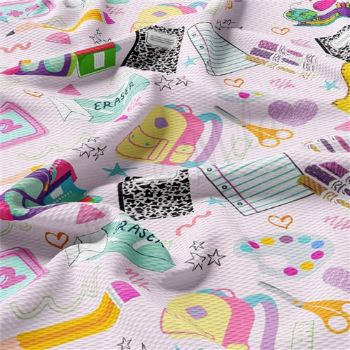 AA2319 Back to School Liverpool Bullet Textured Stretch Solid Strip Thick Knit Jersey Fabric