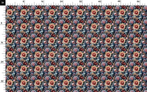 Floral flowers Embroidery Liverpool Bullet Textured Stretch Solid Strip Thick Knit Jersey Fabric