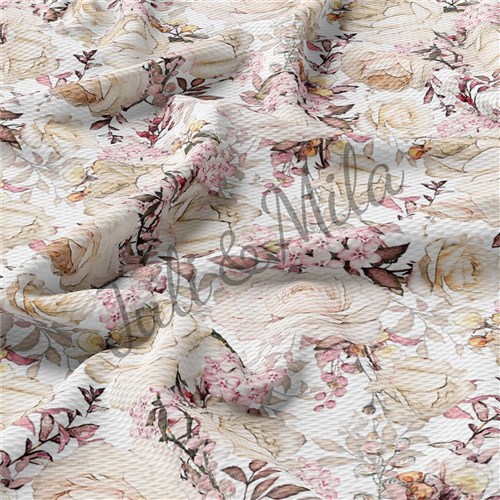 Printed Floral Liverpool Bow Floral Pastel flowers (F42) & Get a Free $89.99 Embroidery Bundle