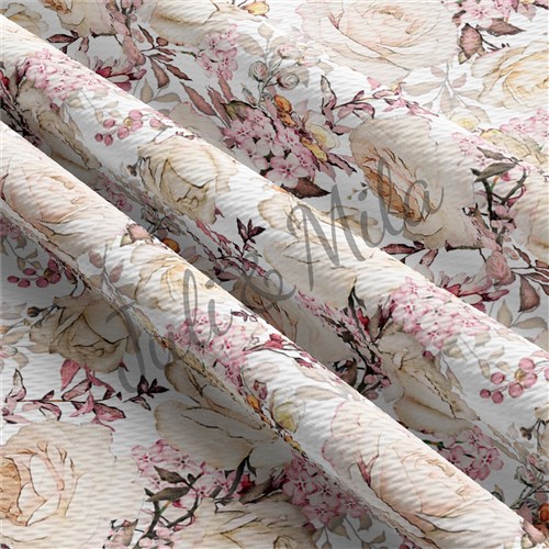 Printed Floral Liverpool Bow Floral Pastel flowers (F42) & Get a Free $89.99 Embroidery Bundle