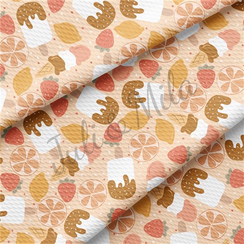 Ice cream Printed Liverpool 4 Way Fabric icecream & Get a Free $89.99 Embroidery Bundle