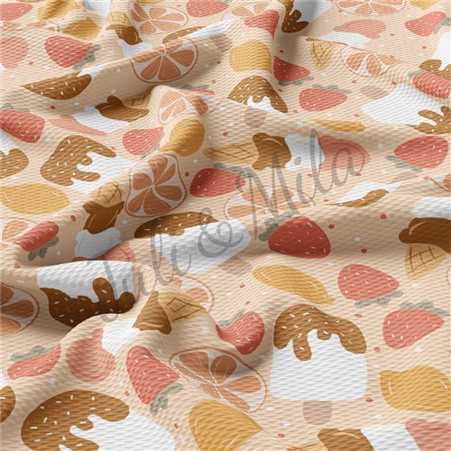 Ice cream Printed Liverpool 4 Way Fabric icecream & Get a Free $89.99 Embroidery Bundle