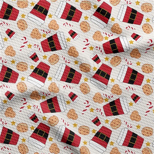 Christmas Christmas Liverpool Bullet Textured Stretch Solid Strip Thick Knit Jersey Fabric