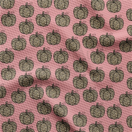 Pumpkin Printed Liverpool Bullet Textured Stretch Solid Strip Thick Knit Jersey Fabric