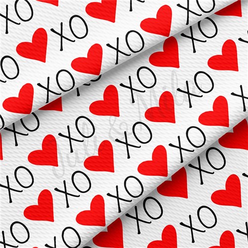 Valentine's Day Printed Liverpool Bullet Textured Stretch Solid Strip Thick Knit Jersey Fabric