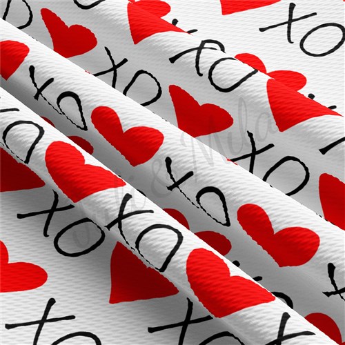 Valentine's Day Printed Liverpool Bullet Textured Stretch Solid Strip Thick Knit Jersey Fabric