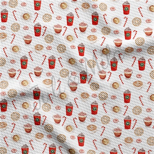 Christmas Liverpool Bullet Textured Stretch Solid Strip Thick Knit Jersey Fabric