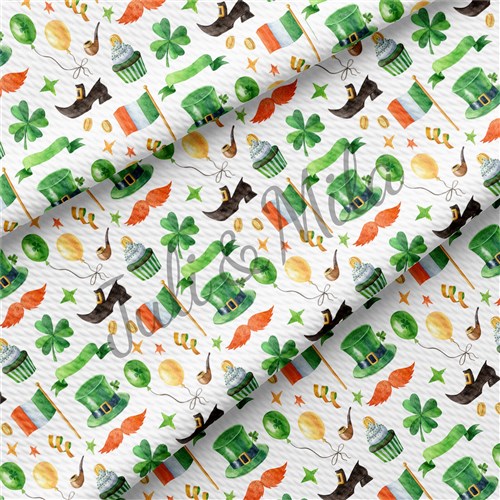 st Patricks day Printed Liverpool Stretch Solid Strip & Get a Free $89.99 Embroidery Bundle