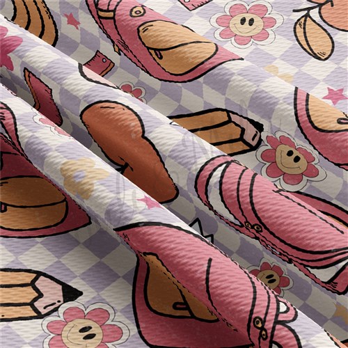 Back to School Liverpool Bullet Textured Stretch Solid Strip Thick Knit Jersey Fabric