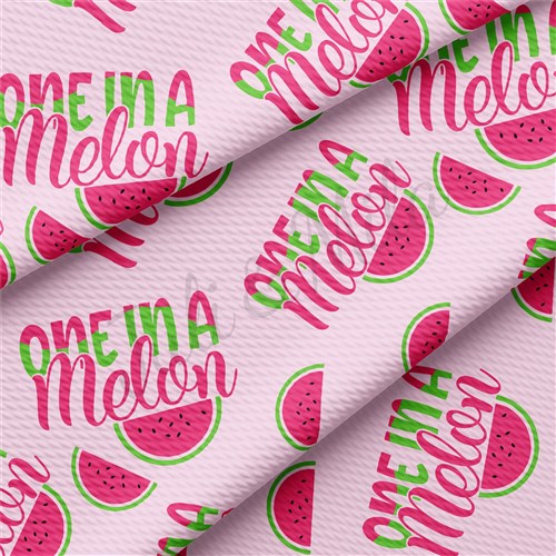 One in a Melon Printed Liverpool Bullet Textured Stretch Solid Strip Thick Knit Jersey Fabric