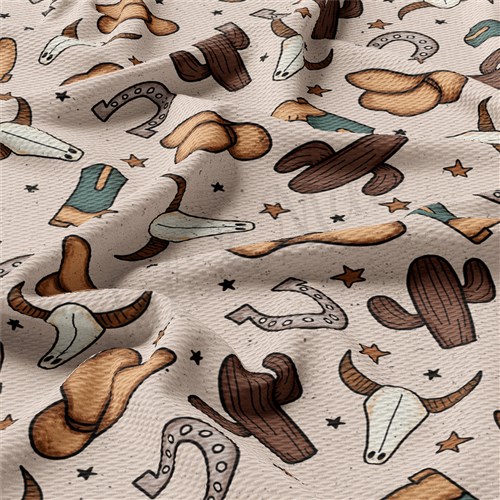 Western Boho Printed Liverpool Fabric AA2107 & Get a Free $89.99 Embroidery Bundle