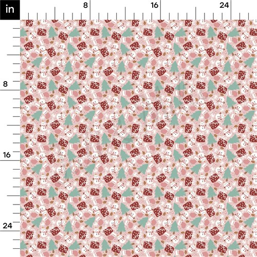 Pink Snowman Christmas Liverpool Bullet Textured Stretch Solid Strip Thick Knit Jersey Fabric