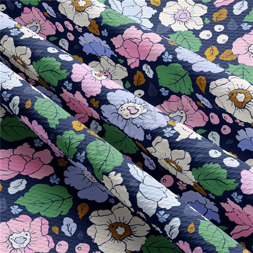 Floral Printed Liverpool Bullet Textured Stretch Solid Strip Thick Knit Jersey Fabric