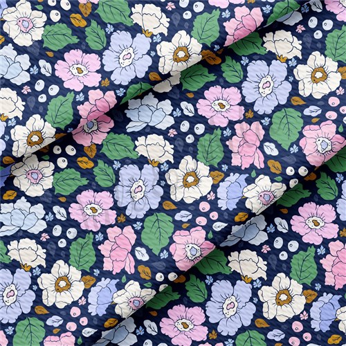 Floral Printed Liverpool Bullet Textured Stretch Solid Strip Thick Knit Jersey Fabric