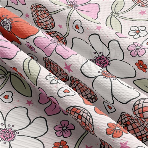 Valentine's Day Printed Liverpool Bullet Textured Stretch Solid Strip Thick Knit Jersey Fabric
