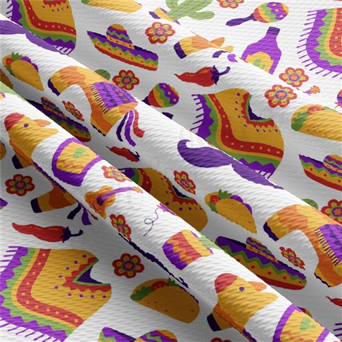 Cinco De May Mexico Serape Liverpool Bullet Textured Stretch Solid Strip Thick Knit Jersey Fabric