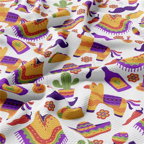 Cinco De May Mexico Serape Liverpool Bullet Textured Stretch Solid Strip Thick Knit Jersey Fabric