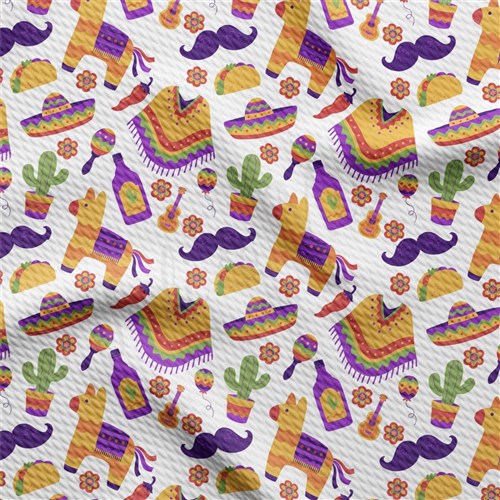 Cinco De May Mexico Serape Liverpool Bullet Textured Stretch Solid Strip Thick Knit Jersey Fabric