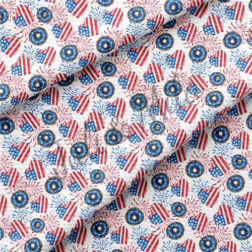 Patriotic 4th of July Printed Liverpool USA Flag (PT & Get a Free $89.99 Embroidery Bundle