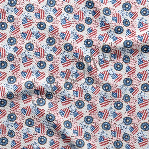 Patriotic 4th of July Printed Liverpool USA Flag (PT & Get a Free $89.99 Embroidery Bundle