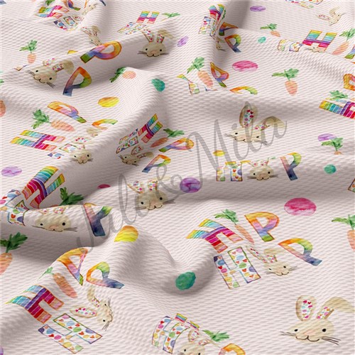Easter Printed Liverpool Bullet Textured Stretch Solid Strip Thick Knit Jersey Fabric