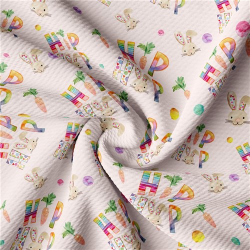 Easter Printed Liverpool Bullet Textured Stretch Solid Strip Thick Knit Jersey Fabric