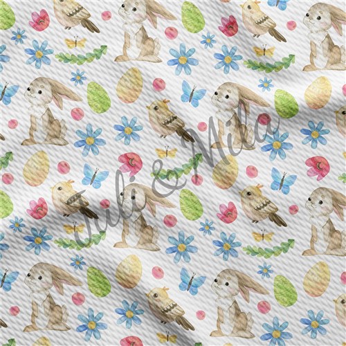 Easter Printed Liverpool Fabric Egg Bunny Pastel(E28) & Get a Free $89.99 Embroidery Bundle